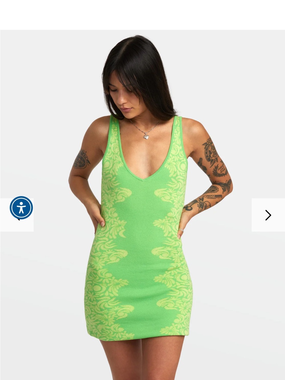 RVCA Mai Tai green knit dress